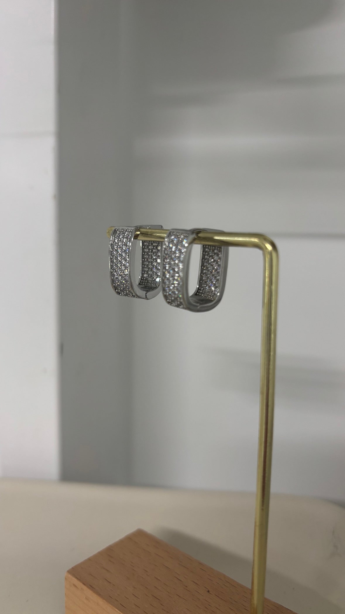 Silver Crystal Hoop