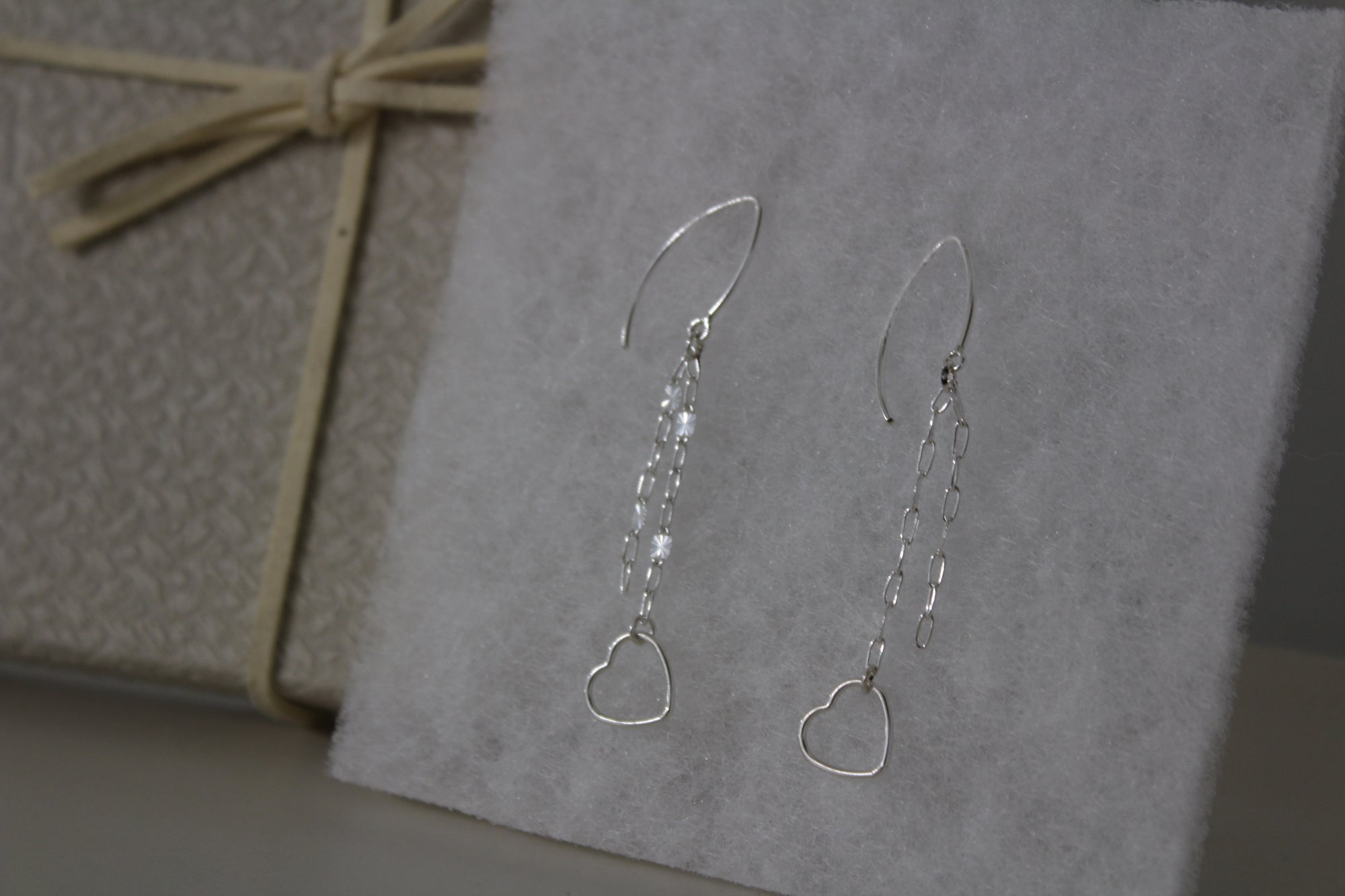 Silver Heart Dangles