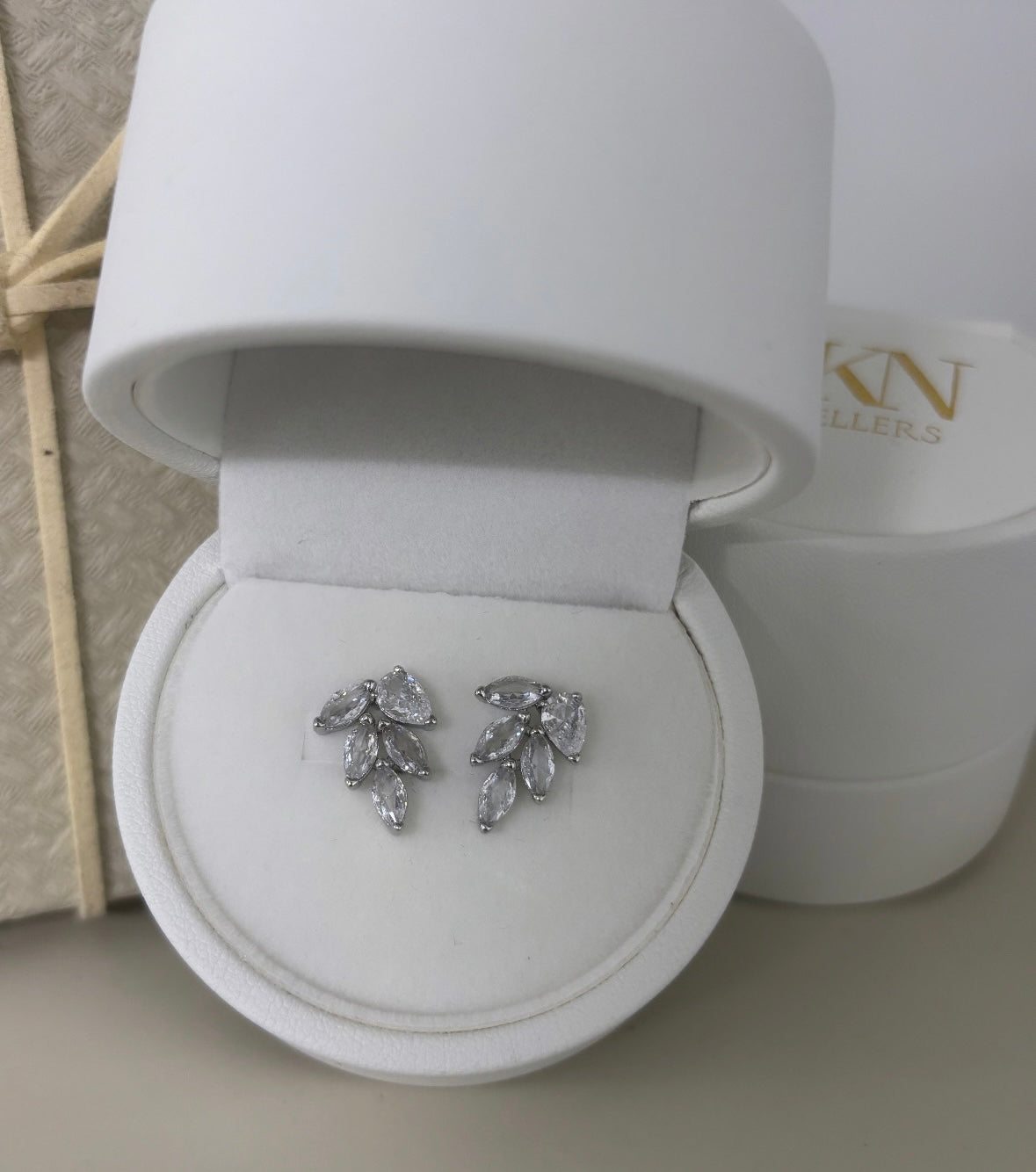Silver Leaf Studs
