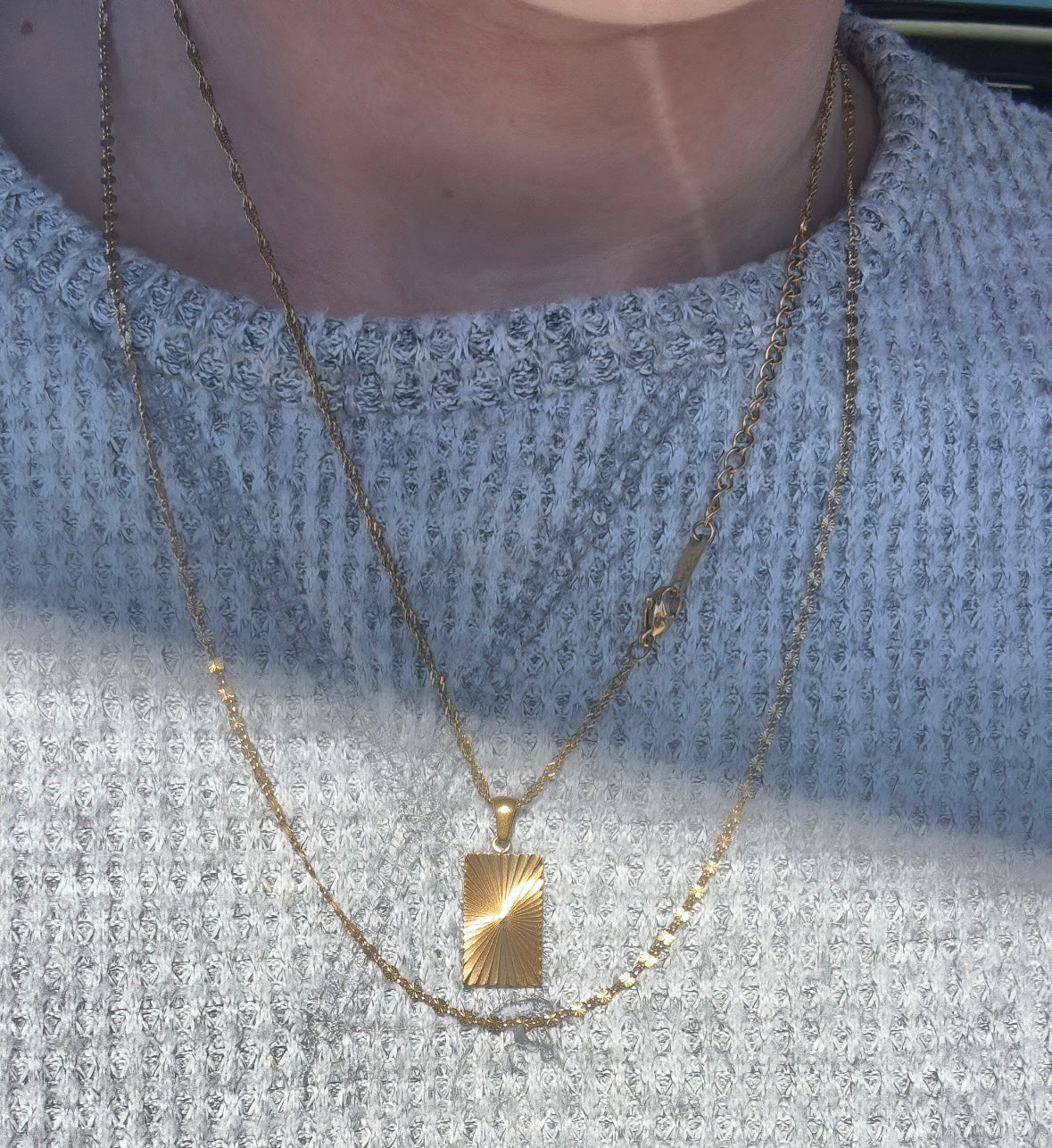 Rectangle Sunburst Necklace