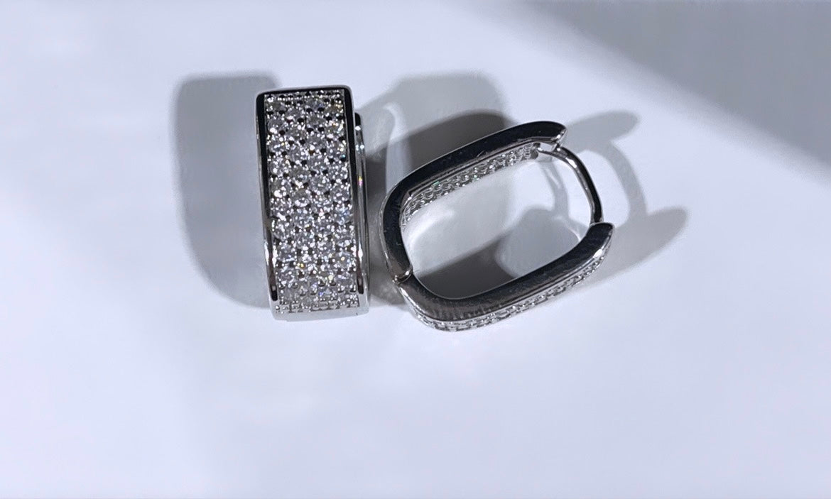 Silver Crystal Hoop