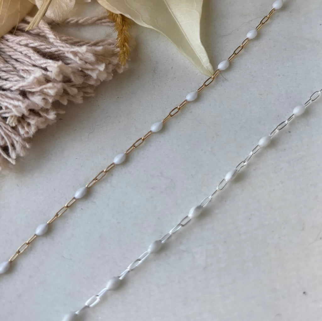 Choose Your Enamel Chain (14K Gold Filled Bracelet OR Anklet)