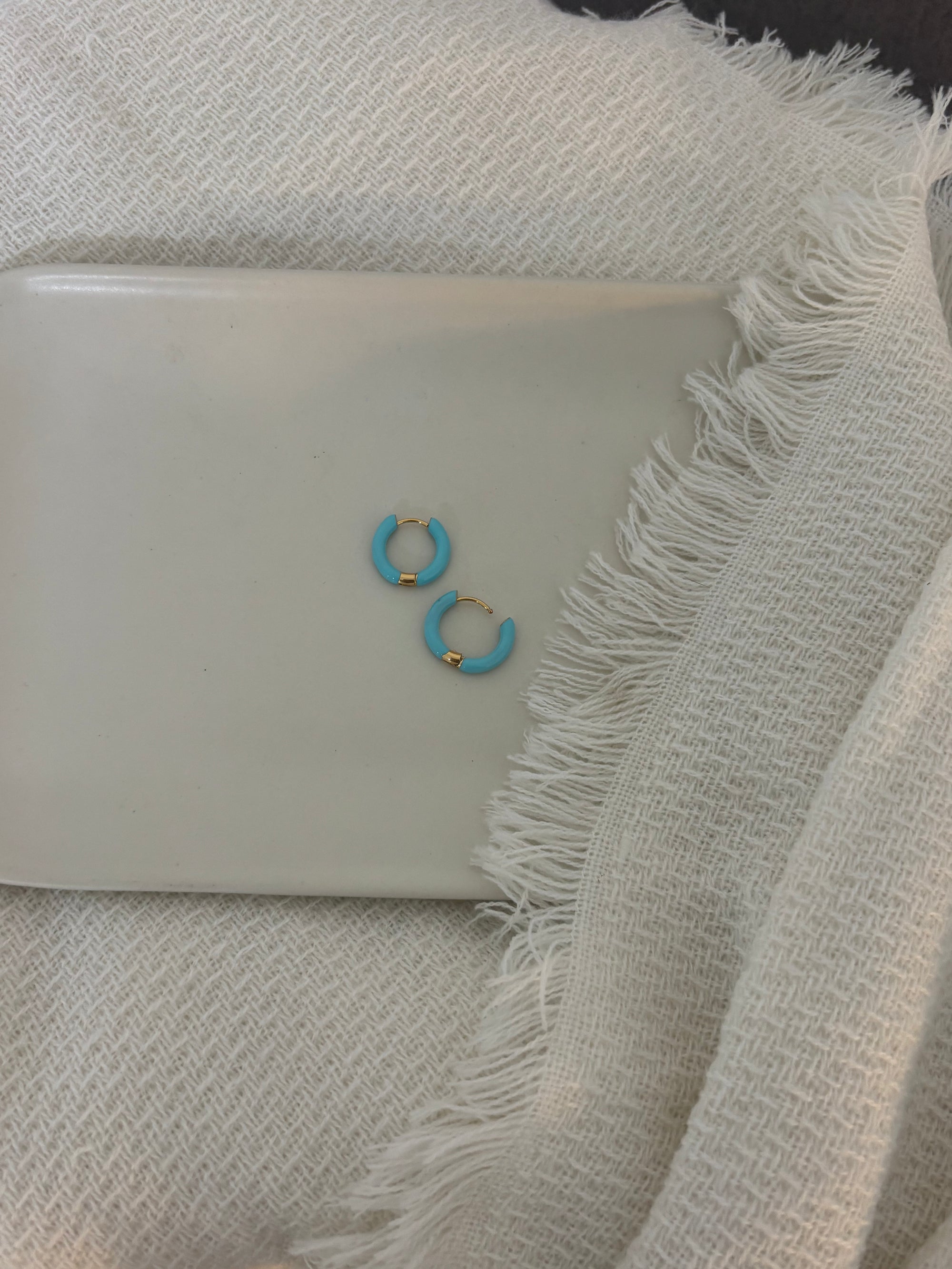 Turquoise Enamel Hoop