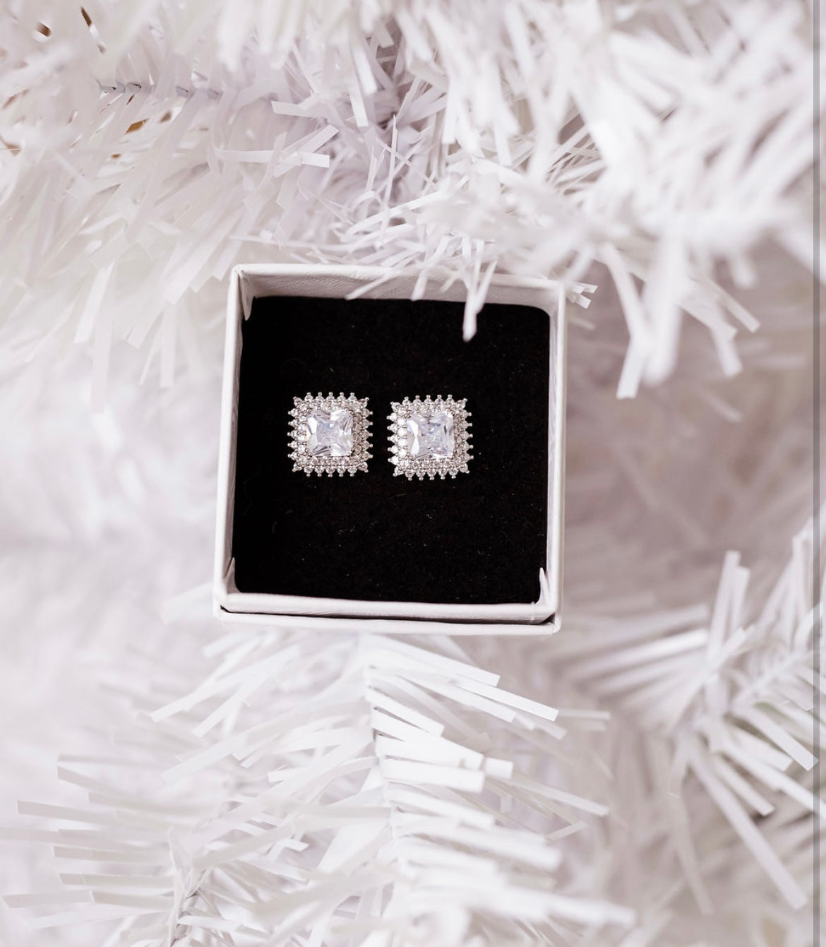 Silver Square Studs