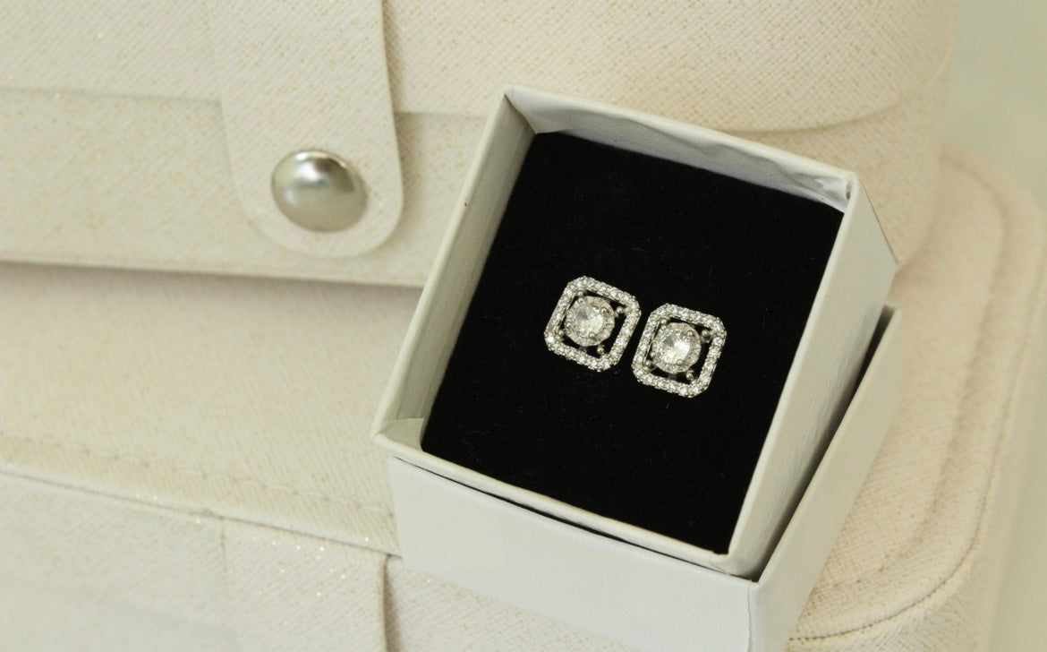 NEW Silver Square Studs