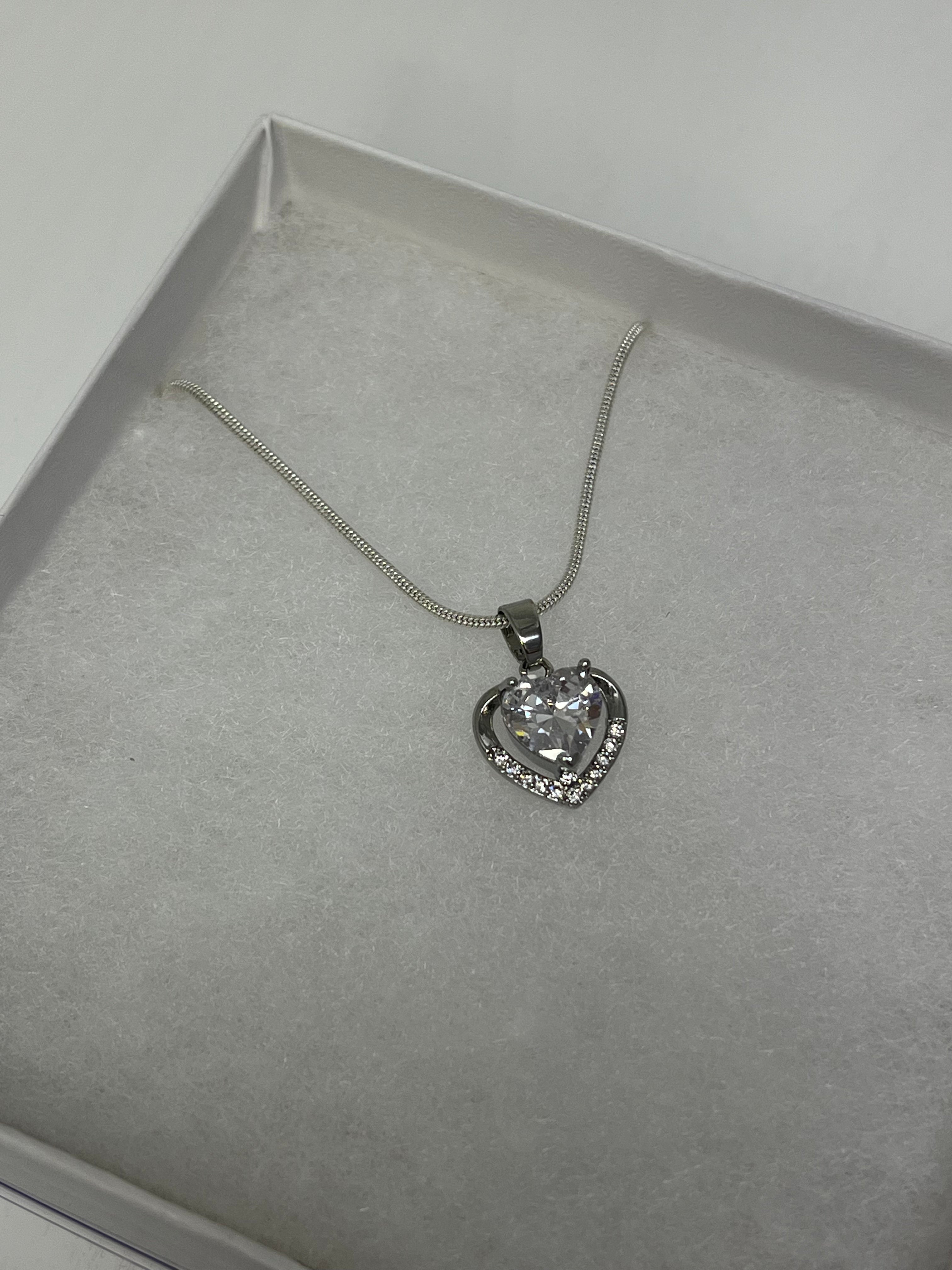 Single Silver Heart Necklace