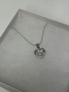 Single Silver Heart Necklace