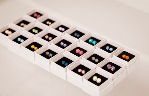 10mm Assorted Crystal Ball Earrings